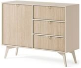 Masseno Kommode FORESTA 106 cm Sideboard mit 3 Schubladen und 1 T&uuml;ren Beige