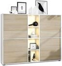 Vladon Highboard Cuba V3 (Highboard, mit 12 F&auml;chern, inkl. RGB LED...