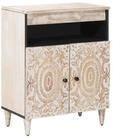 vidaXL Sideboard Sideboard mit Speicher Wei&szlig; 60 x 33,5 x 75 cm Massivholz (1...