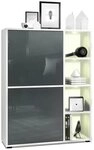 Vladon Highboard Cuba (Anrichte mit 2 T&uuml;ren, und 4 offene F&auml;cher inkl. RGB LED