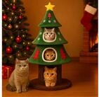 COMHOMA Kratzbaum 135 cm hoch, Weihnachtsbaum-Design, mehrst&ouml;ckiger Katzenbaum,