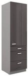 K&uuml;chen-Preisbombe Hochschrank 60 cm K&uuml;che Bianca Grey Grau Hochglanz...