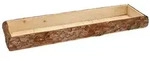 Spetebo Dekotablett Holz mit Baumrinde rechteckig (Anzahl, 1 St., 1), mit...