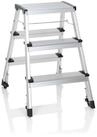 hjh OFFICE Trittleiter Klappleiter Solid Iv Aluminium (1 St, 1-St), Leiter mit 3