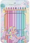 Faber-Castell Buntstift Jumbo Sparkle Pastell Buntstifte 10er Metalletui