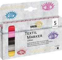 Kreul Textilmarker Medium Glitter, 5 St&uuml;ck