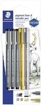 STAEDTLER Fineliner STAEDTLER Fineliner pigment liner 308 + 2 metallic pen, 5er...