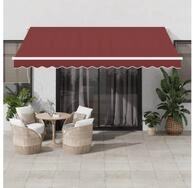 vidaXL Markise Markise Automatisch mit LED Weinrot 400x350 cm