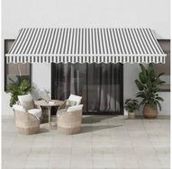 vidaXL Markise Markise Automatisch mit LED Anthrazit & Wei&szlig; 450x300 cm