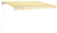 vidaXL Markise Automatische Markise mit LED Windsensor 400x300 cm Gelb/Wei&szlig;