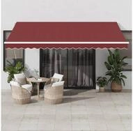 vidaXL Markise Markise Automatisch mit LED Weinrot 450x350 cm