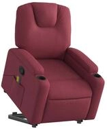 vidaXL Sessel Massagesessel mit Aufstehhilfe Weinrot Stoff (1-St)