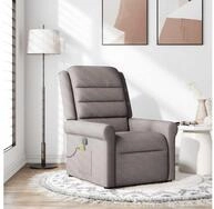 vidaXL Massagesessel, Massagesessel Taupe Stoff