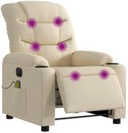 vidaXL Sessel Massagesessel Elektrisch Creme Stoff (1-St)