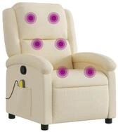 vidaXL Sessel Massage-Relaxsessel, cremefarbener Stoff (1-St)