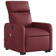 vidaXL Sessel Massagesessel mit Aufstehhilfe Elektrisch Weinrot Kunstleder...