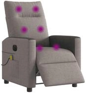 vidaXL Sessel Massagesessel Elektrisch Taupe Stoff (1-St)