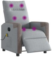 vidaXL Sessel Massagesessel Elektrisch Hellgrau Stoff (1-St)