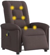 vidaXL Sessel Massagesessel Elektrisch Dunkelbraun Stoff (1-St)