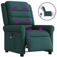 vidaXL Massagesessel, Massagesessel Elektrisch Dunkelgr&uuml;n Stoff