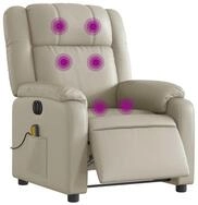 vidaXL Sessel Massagesessel Elektrisch Creme Kunstleder (1-St)