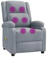 vidaXL Massagesessel Massagesessel Hellgrau Stoff (1-St)