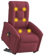vidaXL Sessel Elektrischer Massagesessel mit Aufstehhilfe Weinrot Stoff (1-St)