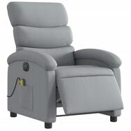 vidaXL Sessel Massagesessel Elektrisch Hellgrau Stoff (1-St)