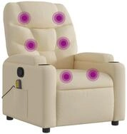 vidaXL Sessel Massage-Relaxsessel, cremefarbener Stoff (1-St)