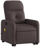vidaXL Sessel Massagesessel mit Aufstehhilfe Dunkelbraun Stoff (1-St)