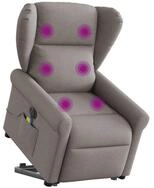 vidaXL Sessel Elektrischer Massagesessel mit Aufstehhilfe Taupe Stoff (1-St)