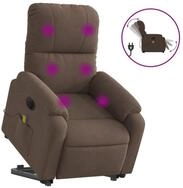 vidaXL Massagesessel, Relaxsessel Aufstehhilfe Elektrisch Braun Mikrofasergewebe
