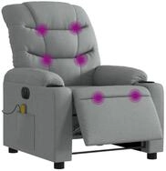 vidaXL Sessel Massagesessel Elektrisch Hellgrau Stoff (1-St)