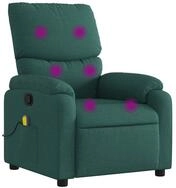 vidaXL Sessel Massagesessel Dunkelgr&uuml;n Stoff (1-St)