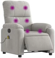 vidaXL Sessel Massagesessel Elektrisch Hellgrau Mikrofasergewebe (1-St)