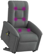 vidaXL Sessel Massagesessel mit Aufstehhilfe Dunkelgrau Stoff (1-St)