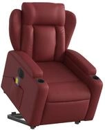 vidaXL Sessel Massagesessel mit Aufstehhilfe Elektrisch Weinrot Kunstleder...