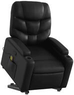 vidaXL Sessel Massagesessel mit Aufstehhilfe Schwarz Kunstleder (1-St)