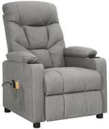 vidaXL Massagesessel Massagesessel Elektrisch Hellgrau Stoff (1-St) grau