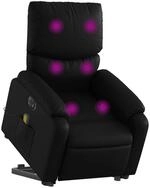 vidaXL Sessel Massagesessel mit Aufstehhilfe Elektrisch Schwarz Kunstleder...