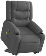 vidaXL Sessel Massagesessel mit Aufstehhilfe Dunkelgrau Stoff (1-St)