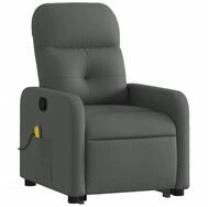 vidaXL Sessel Massagesessel mit Aufstehhilfe Dunkelgrau Stoff (1-St)