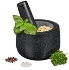 relaxdays M&ouml;rser Granit M&ouml;rser mit St&ouml;&szlig;el 12 cm