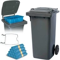 BRB-Lagertechnik M&uuml;lleimer BRB 120 Liter M&uuml;lltonne mit Halter f&uuml;r...