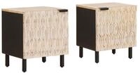 vidaXL Nachttisch Nachttisch 2 pcs Wei&szlig; 40 x 33 x 46 cm Massivholz (2-St)
