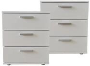 HTI-Living Nachtschrank Nachtkommode 3 Schubladen Nina Wei&szlig; 2er-Set (Set,...