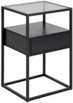 ACTONA GROUP Nachttisch in Grau, Glas, MDF, Stahl - 40x60x35cm (BxHxT)