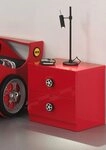 Vipack Nachtkommode Monza, MDF gl&auml;nzend rot lackiert, 2 Schubladen (B/H/T ca.