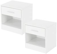 ML-DESIGN Nachttisch Beistelltisch aus Holz mit Alu Griffe, f&uuml;r Schlaffzimmer...