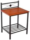 Homestyle4u Nachttisch Nachtkonsole Nachtschrank Metall Beistelltisch Schwarz Holz